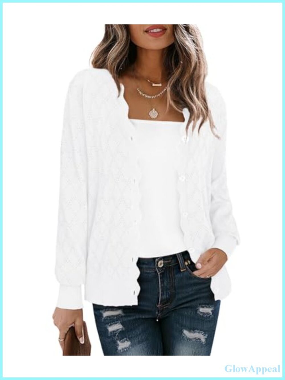 Women's Lightweight Long Sleeve V-Neck Knit Cardigan Sweater - 100% Viscose